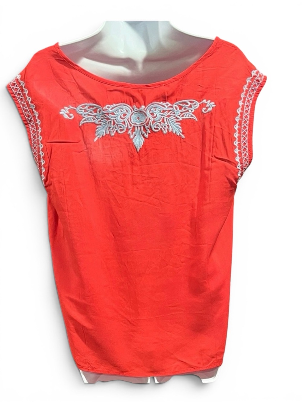 E2 Clothing Embroidered Orange Women's Top - Picture 2 of 4